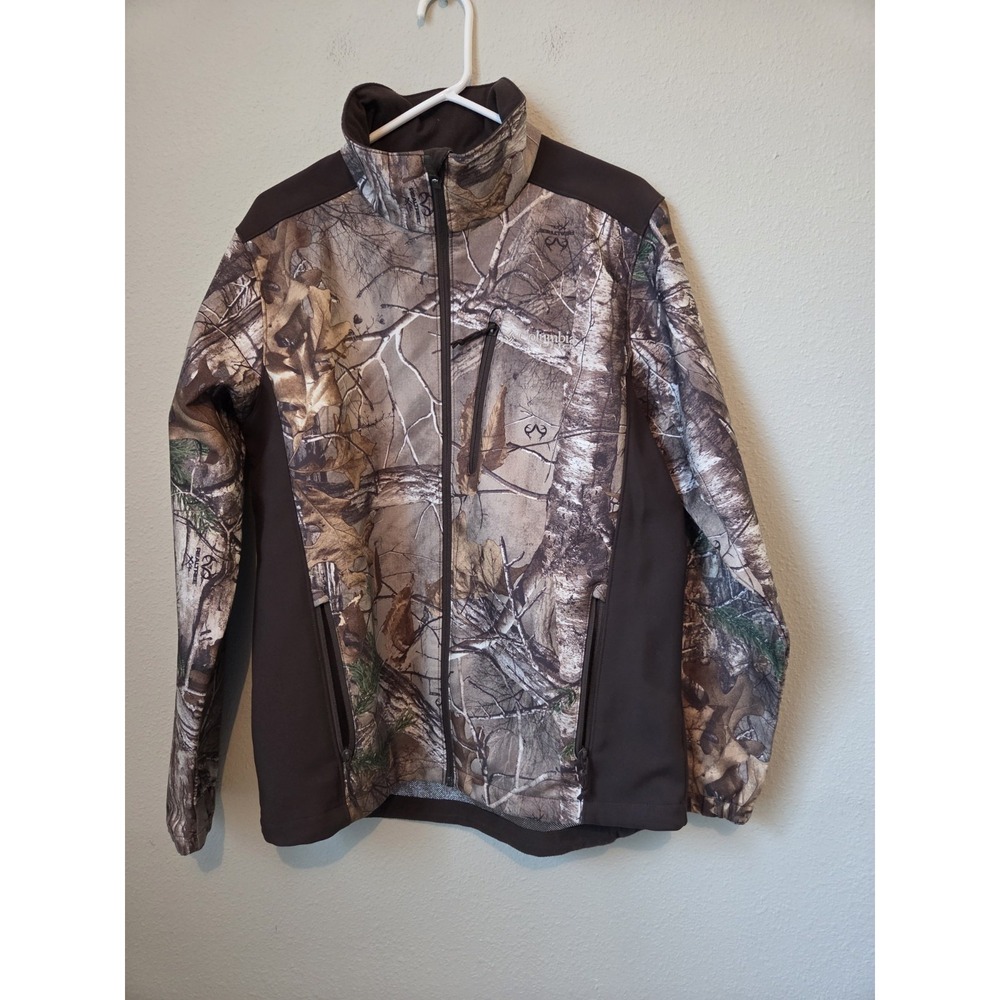 Columbia PHG Softshell Realtree Camo Hunting Jacket Mens Medium Fleece Lined